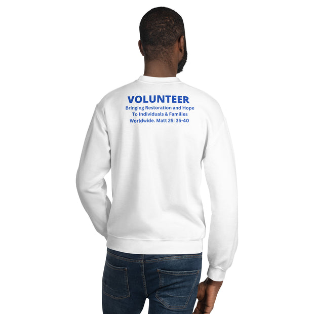 Dreams Come True Volunteer White Unisex Sweatshirt
