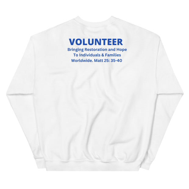 Dreams Come True Volunteer White Unisex Sweatshirt